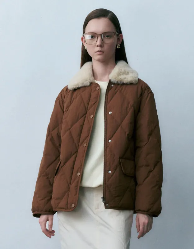 Straight Down Jacket With Furry Collar sold by Urban Revivo