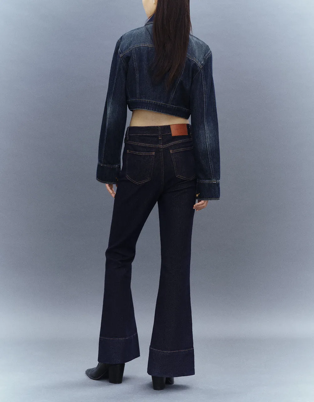 Cropped One Button Denim Jacket sold by Urban Revivo product image thumbnail 5