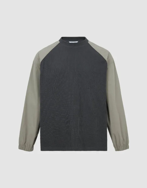 Two Toned Crew Neck Knitted T-Shirt made by Urban Revivo