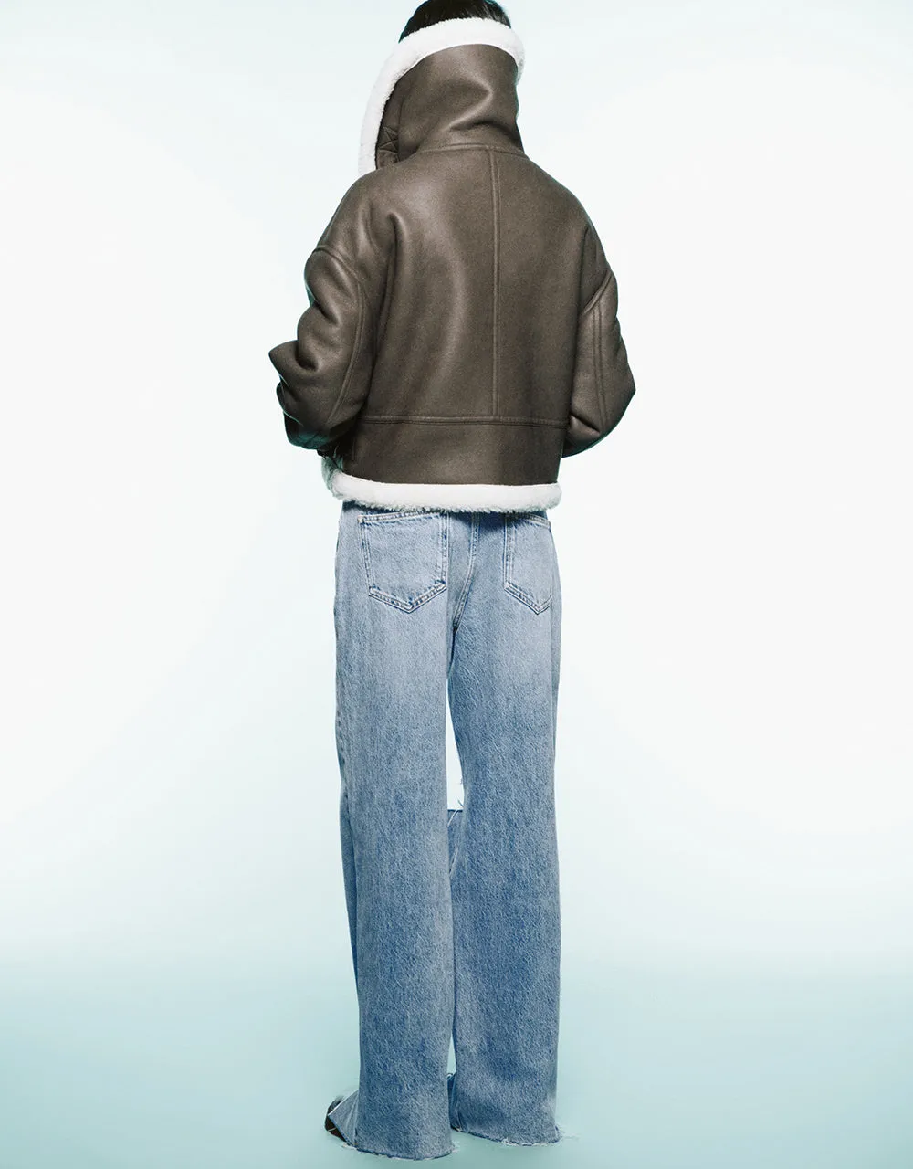 Zipper Front Vegan Leather Jacket sold by Urban Revivo product image thumbnail 4