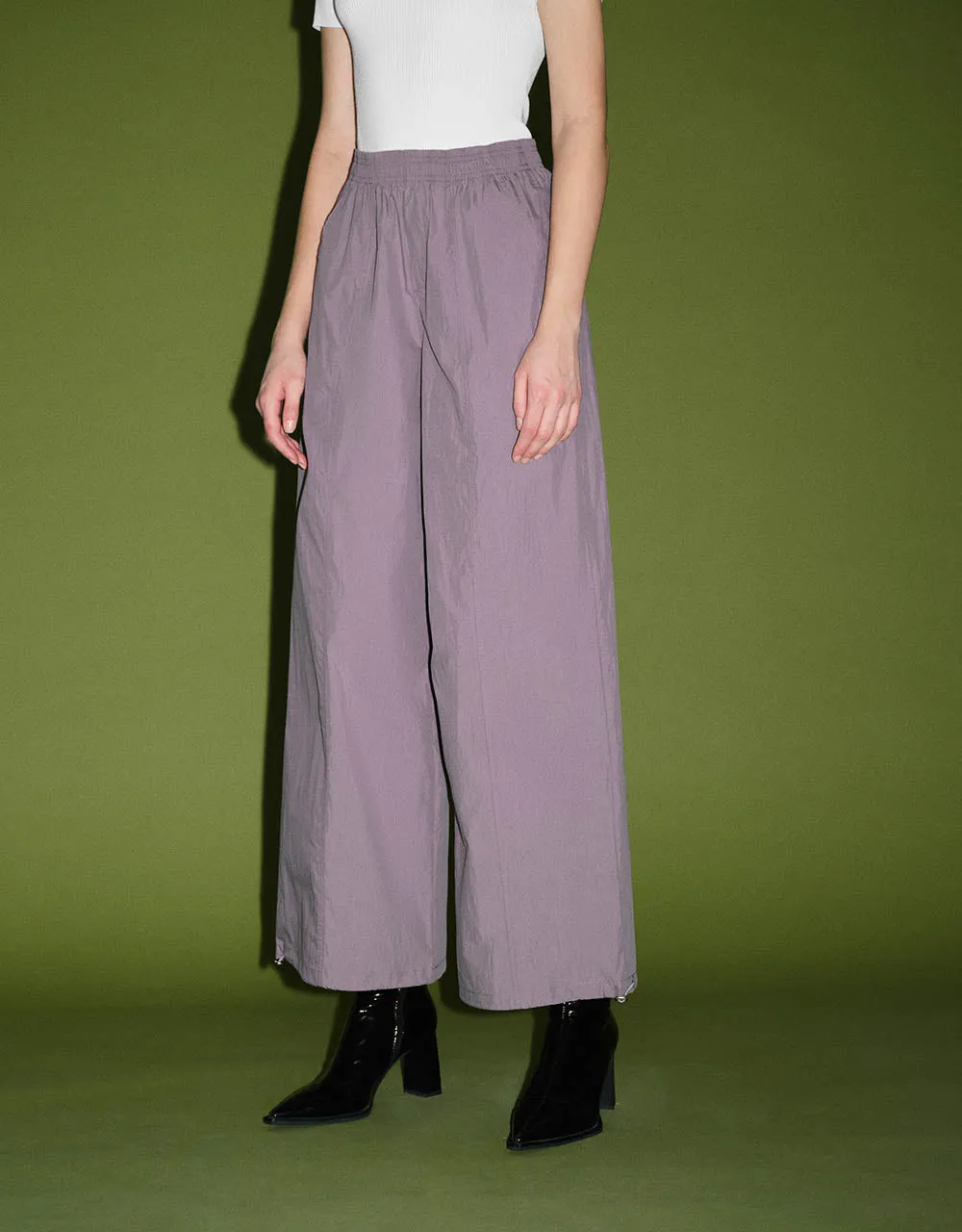 Elastic Waist Knitted Wide-Leg Pants sold by Urban Revivo product image thumbnail 4