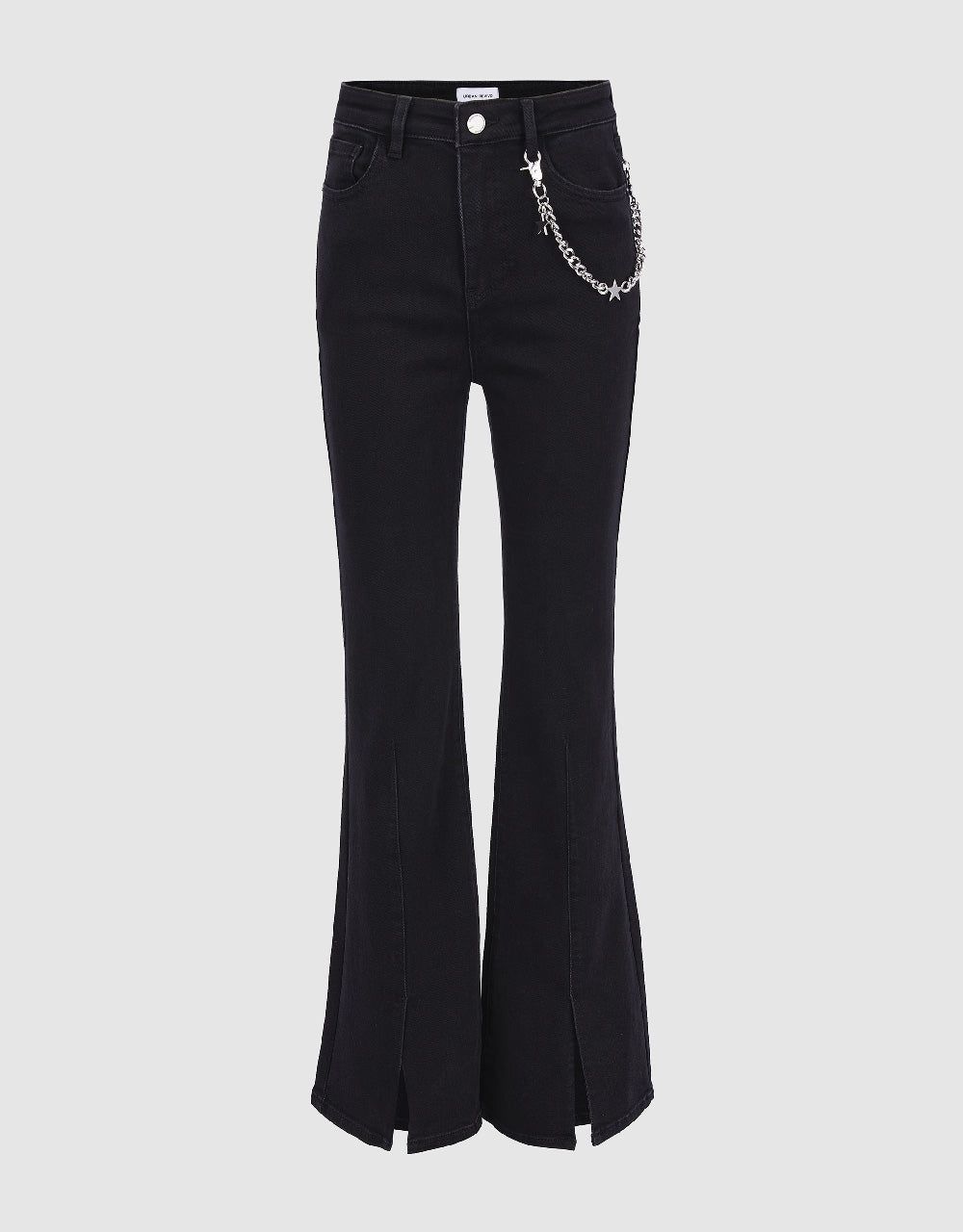 Split Hem Flare Jeans With Chain sold by Urban Revivo