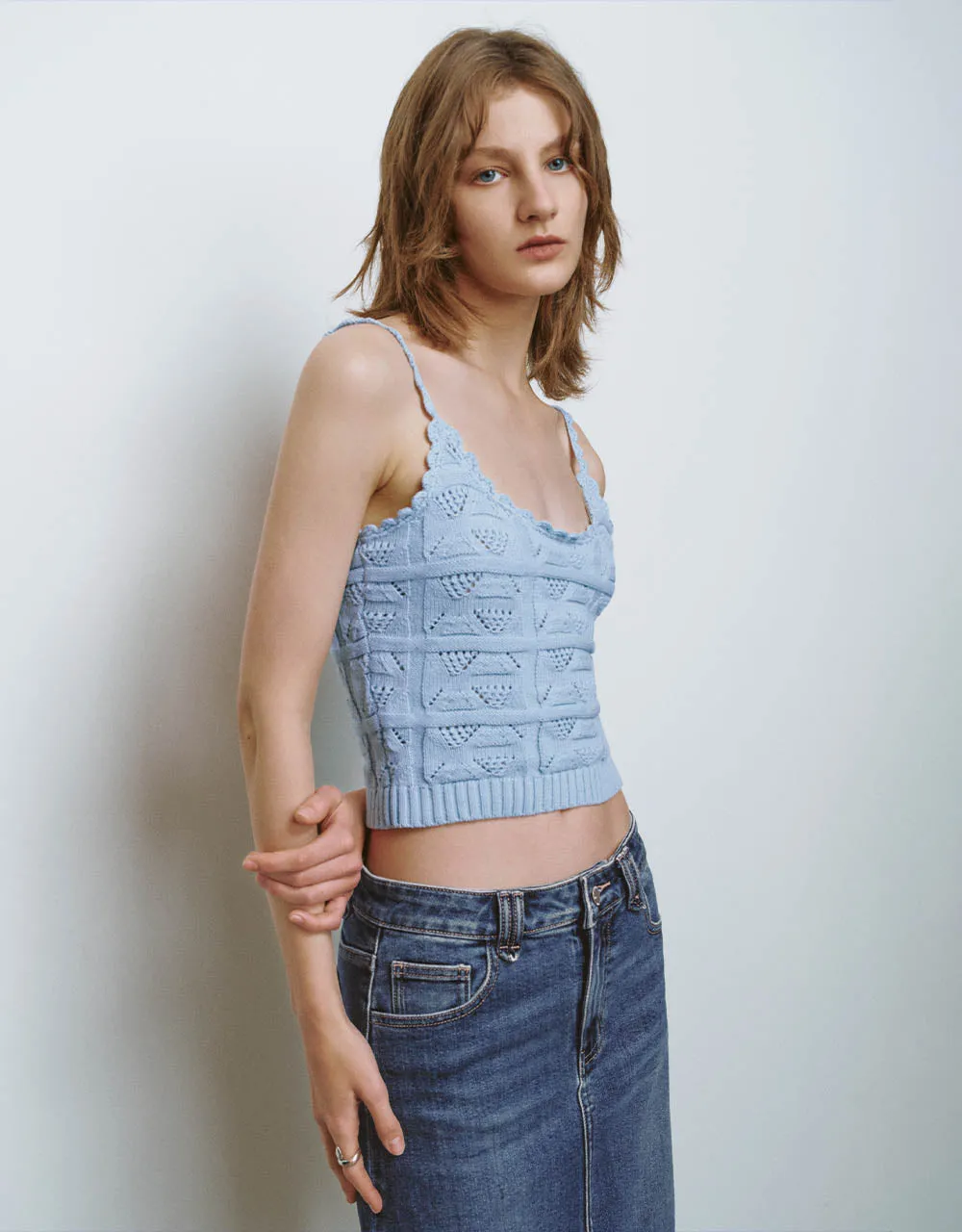 Crochet U Neck Knitted Cami Top sold by Urban Revivo product image thumbnail 3