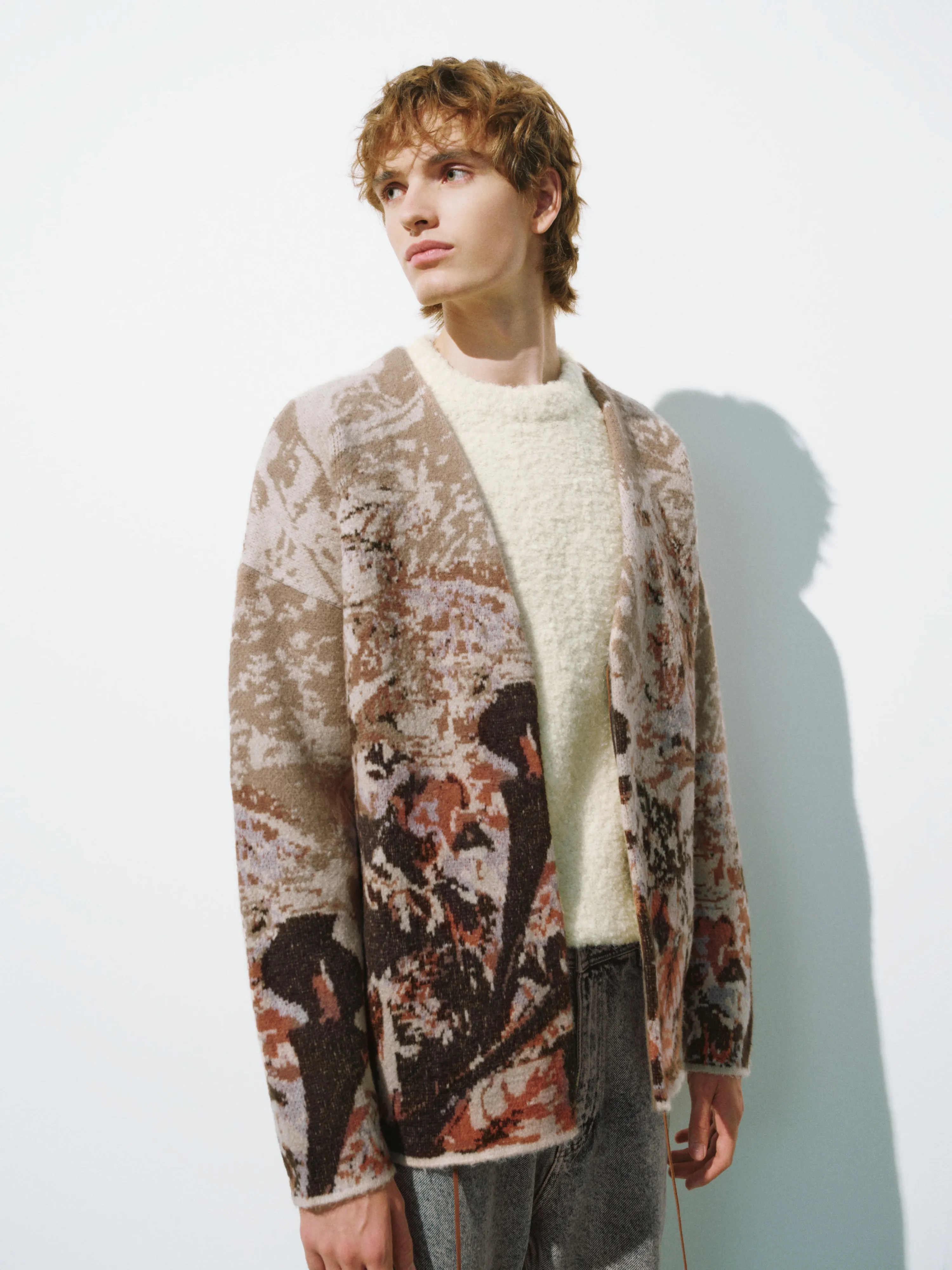 Tie Front Printed Knitted Cardigan sold by Urban Revivo product image thumbnail 3