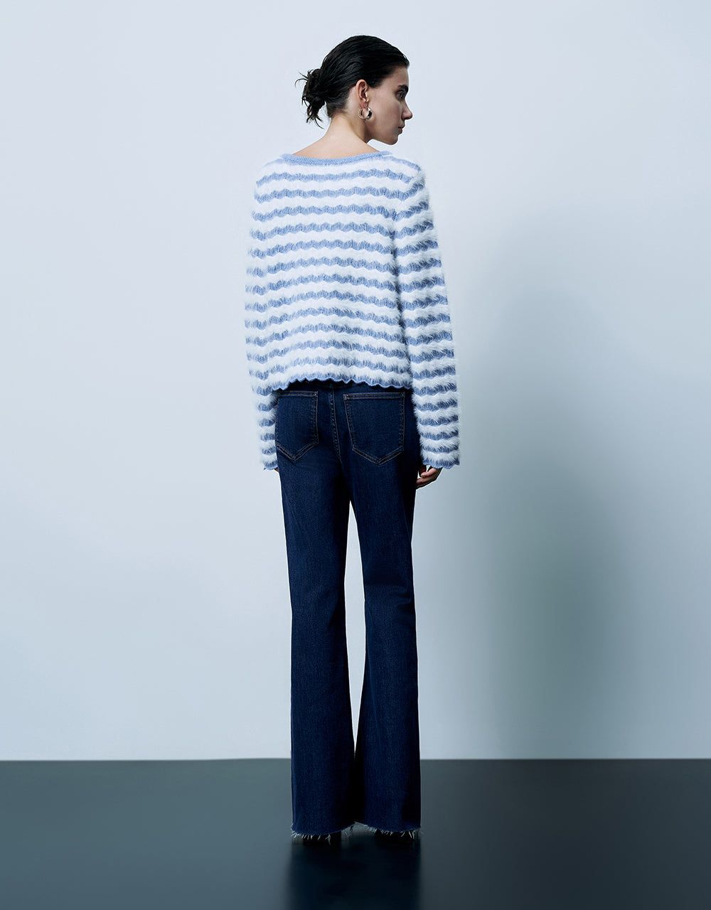 Striped Crew Neck Knitted T-Shirt sold by Urban Revivo product image thumbnail 4