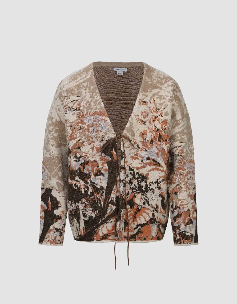 Tie Front Printed Knitted Cardigan sold by Urban Revivo product image thumbnail 2