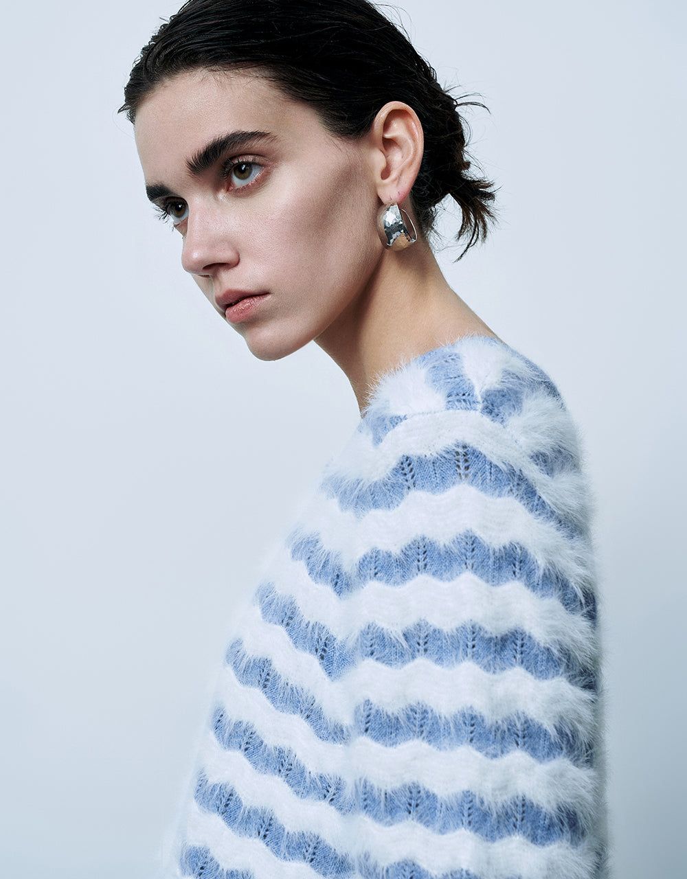 Striped Crew Neck Knitted T-Shirt sold by Urban Revivo product image thumbnail 5