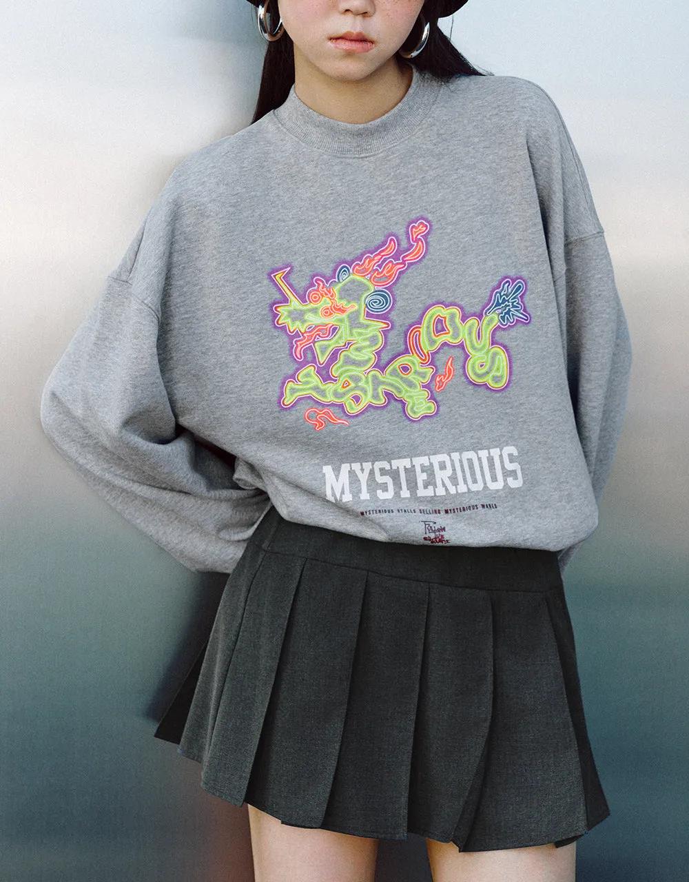 Printed Crew Neck Loose Sweatshirt sold by Urban Revivo product image thumbnail 2