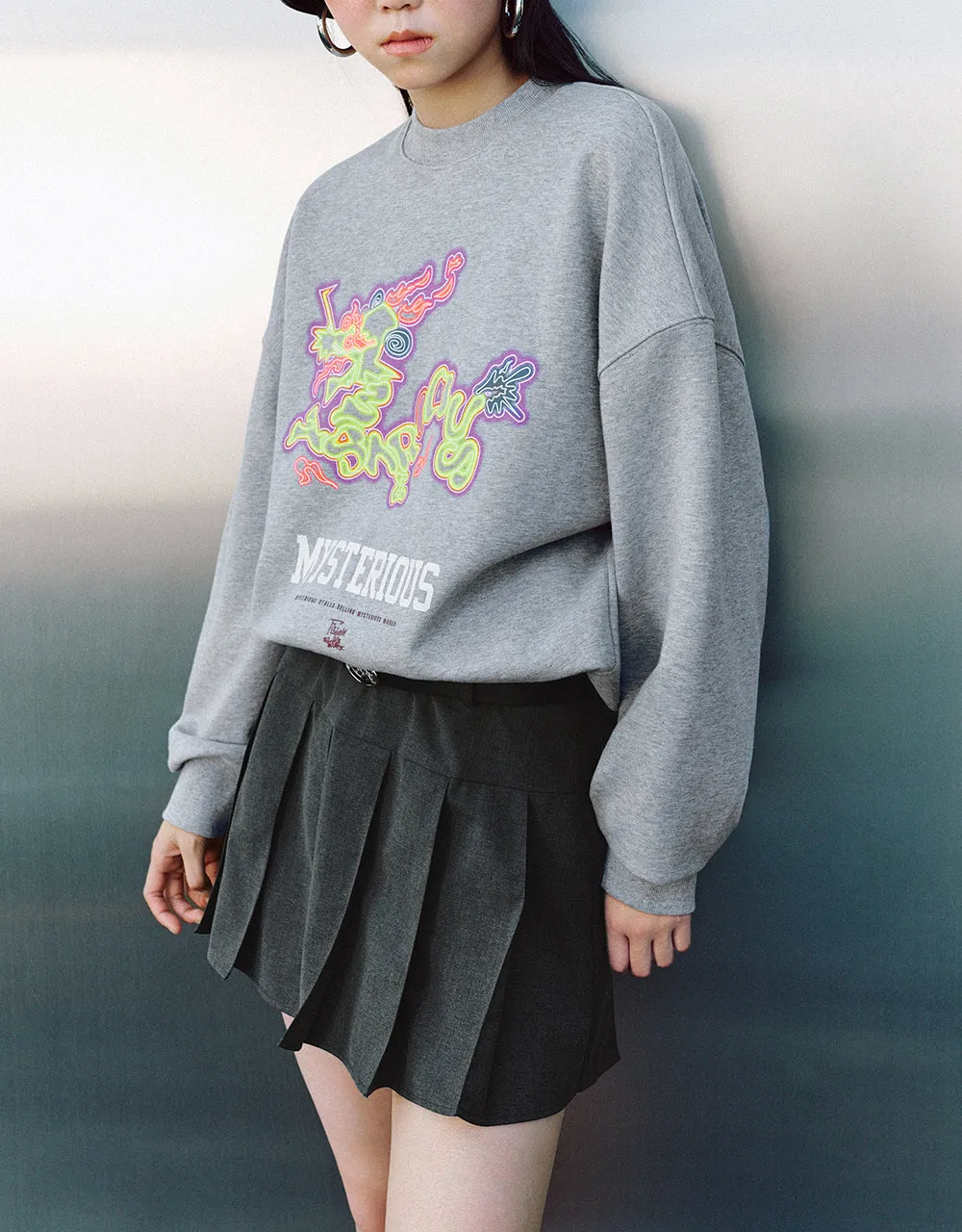 Printed Crew Neck Loose Sweatshirt sold by Urban Revivo product image thumbnail 3