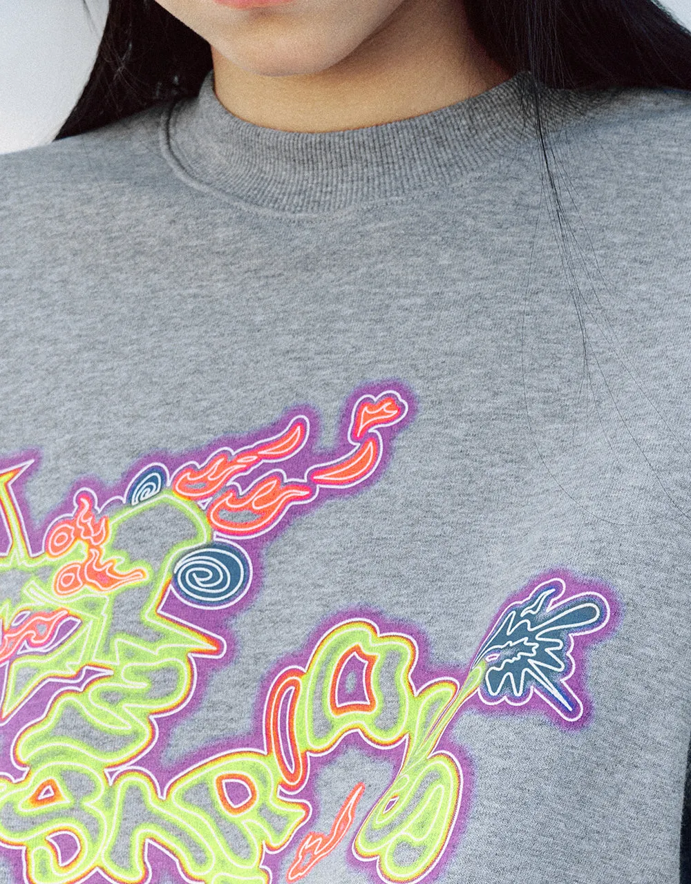 Printed Crew Neck Loose Sweatshirt sold by Urban Revivo product image thumbnail 4