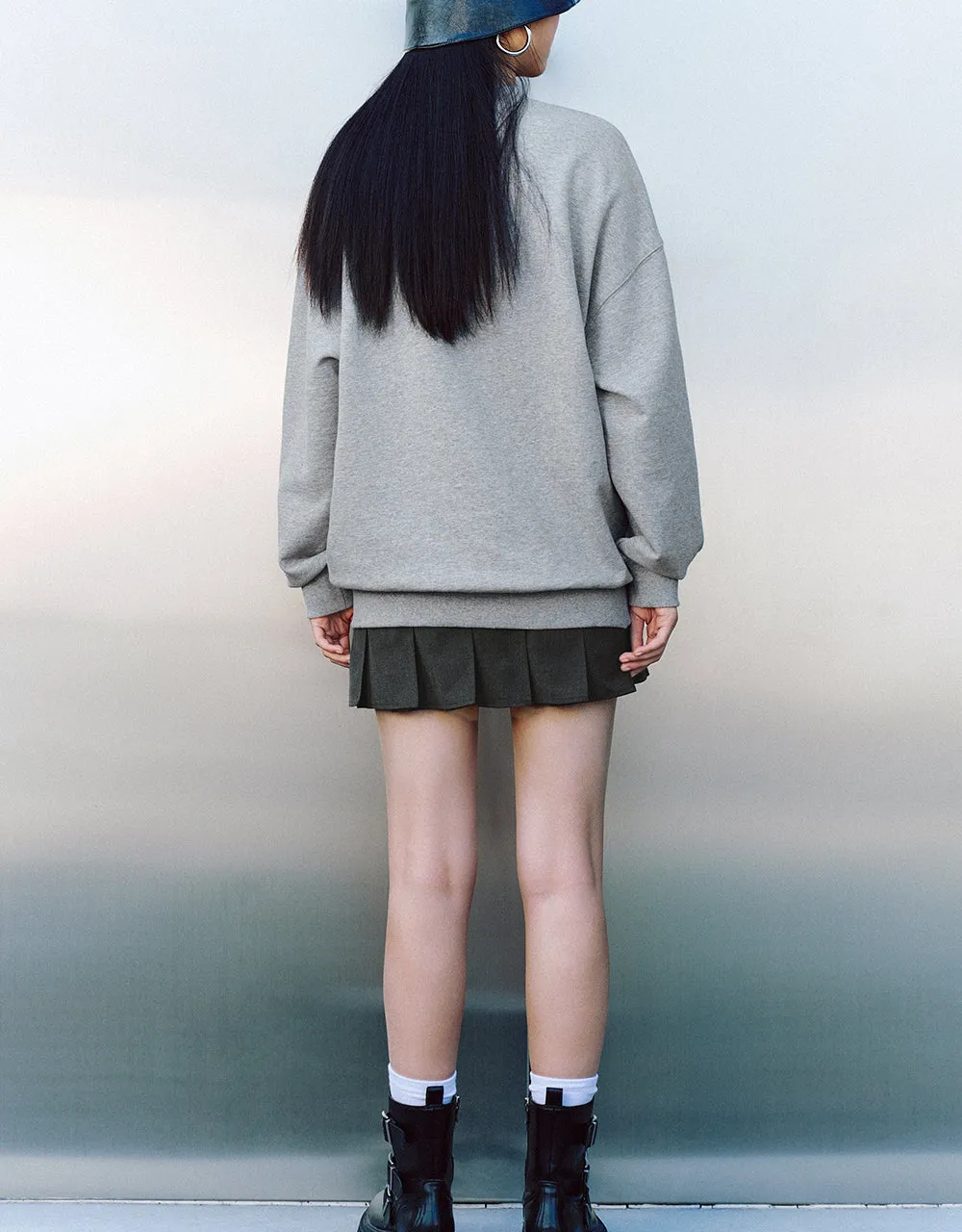 Printed Crew Neck Loose Sweatshirt sold by Urban Revivo product image thumbnail 5