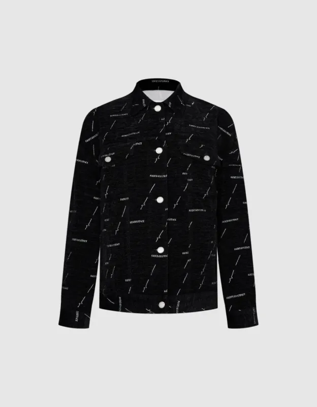 Mesh Print Denim Jacket sold by Urban Revivo