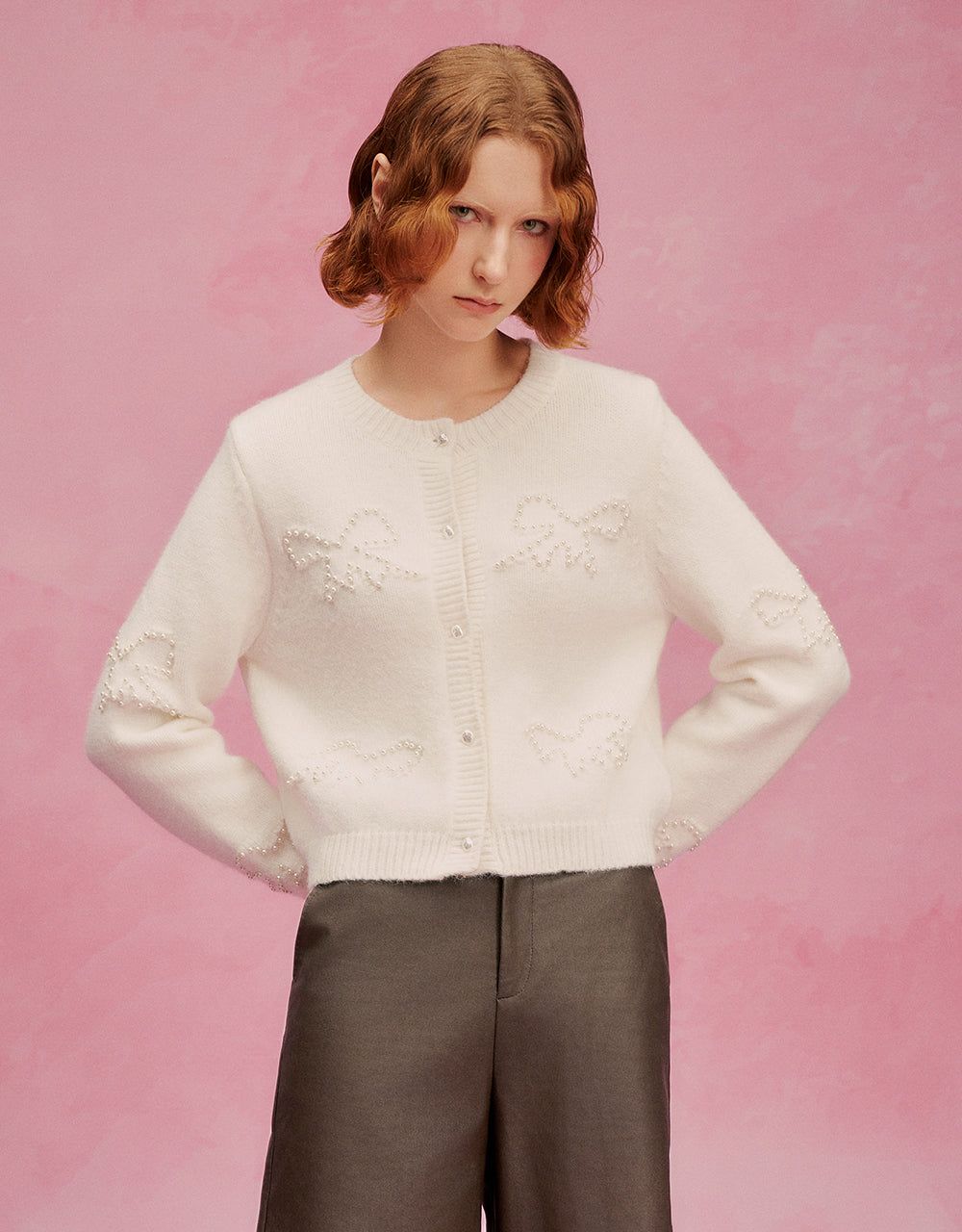 Crew Neck Knitted Cardigan sold by Urban Revivo