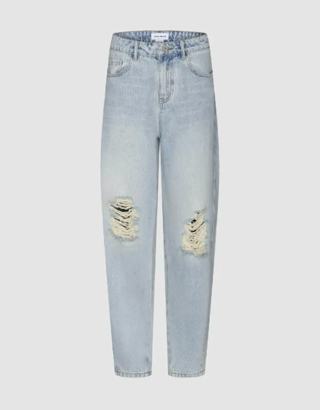 Ripped Straight Jeans sold by Urban Revivo