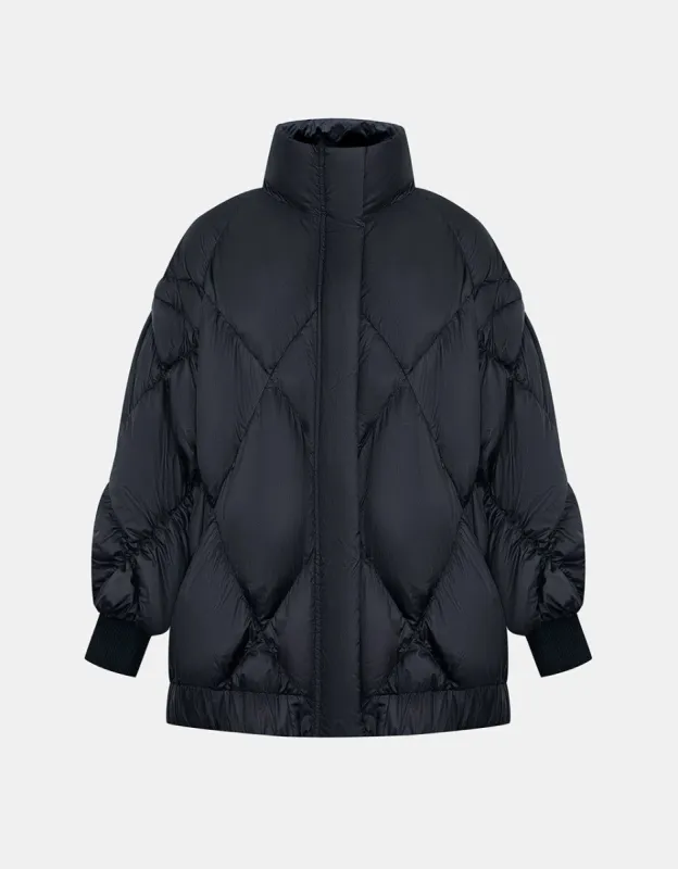 Zip Up Front Quilted Down Jacket sold by Urban Revivo