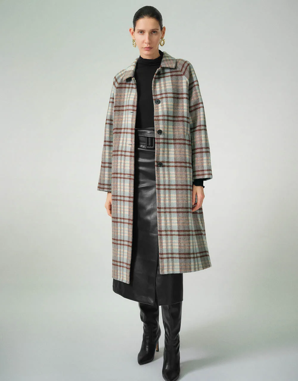 Plaid Straight Coat sold by Urban Revivo