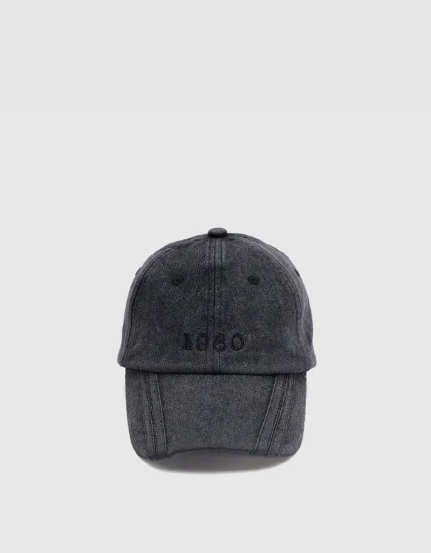 Letter Embroidered Denim Baseball Cap sold by Urban Revivo