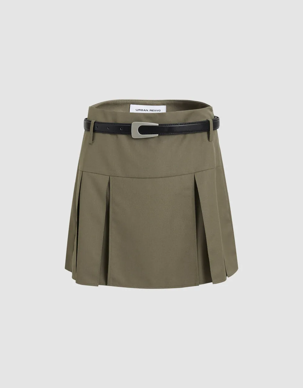 Pleated Mini Skirt With Belt sold by Urban Revivo