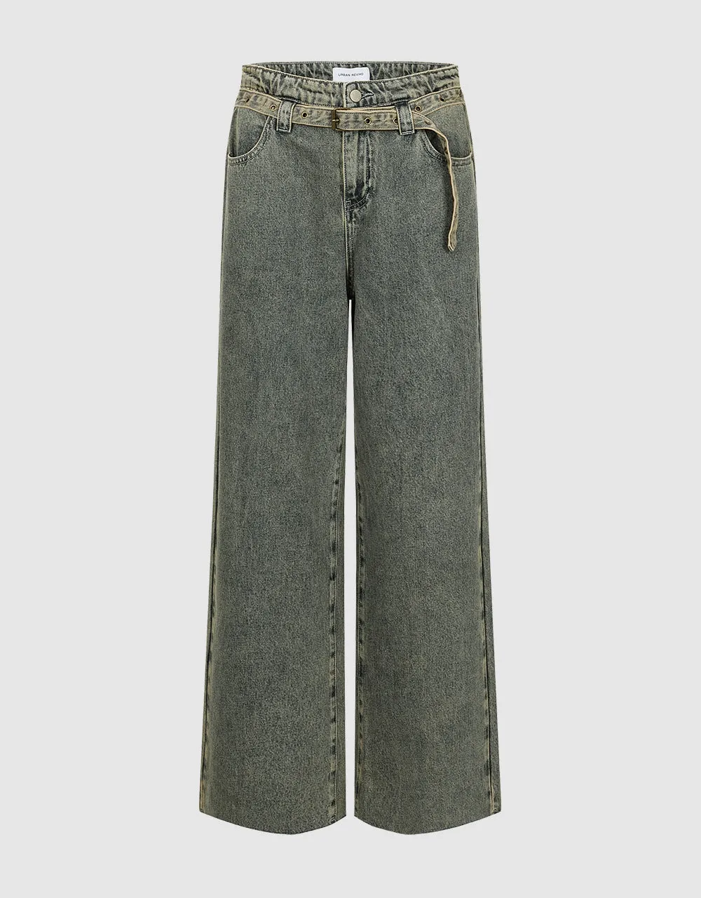 Straight Jeans With Belt sold by Urban Revivo