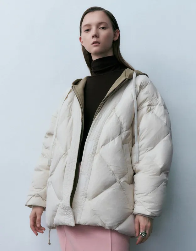 Zipper Front 2 In 1 Hooded Down Jacket sold by Urban Revivo