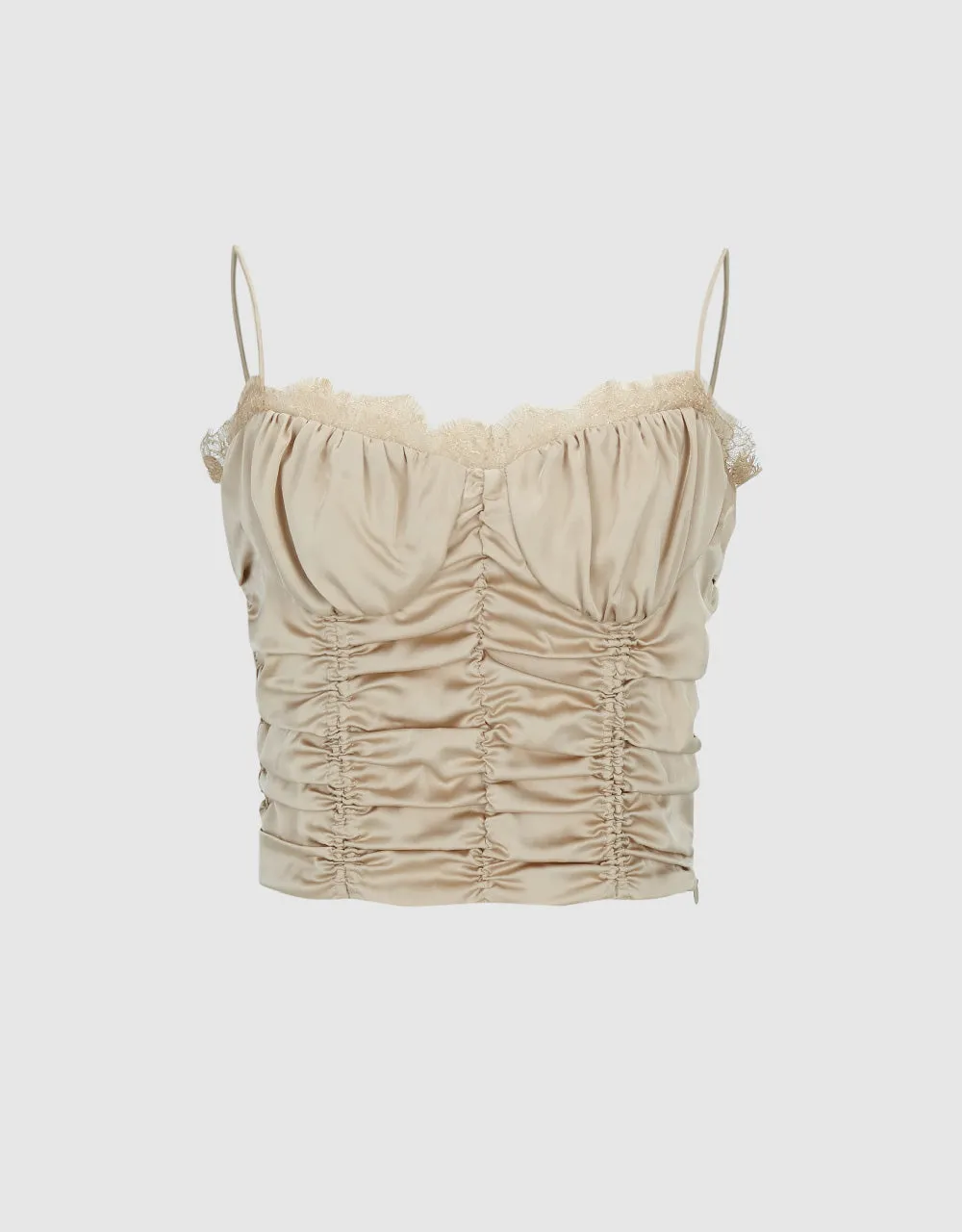 Ruched V-Neck Cami Top sold by Urban Revivo product image thumbnail 2