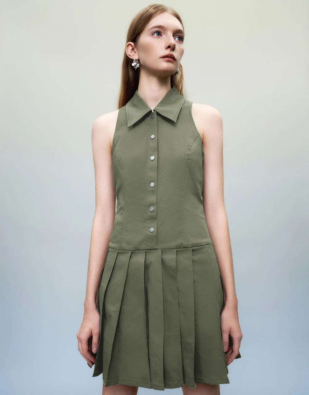 Sleeveless Lapel Skater Dress sold by Urban Revivo product image thumbnail 3