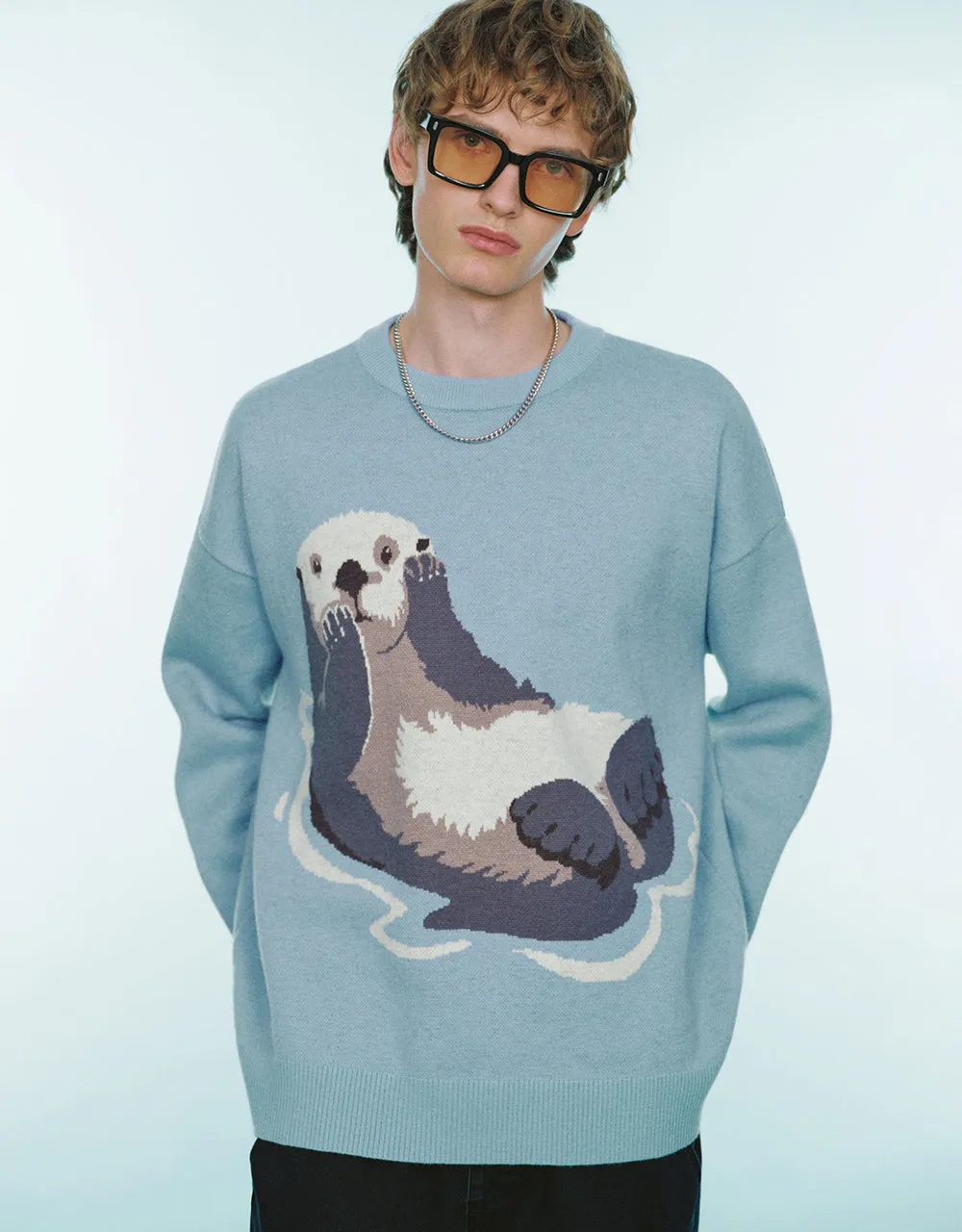 Animal Embroidered Knitted T-Shirt sold by Urban Revivo