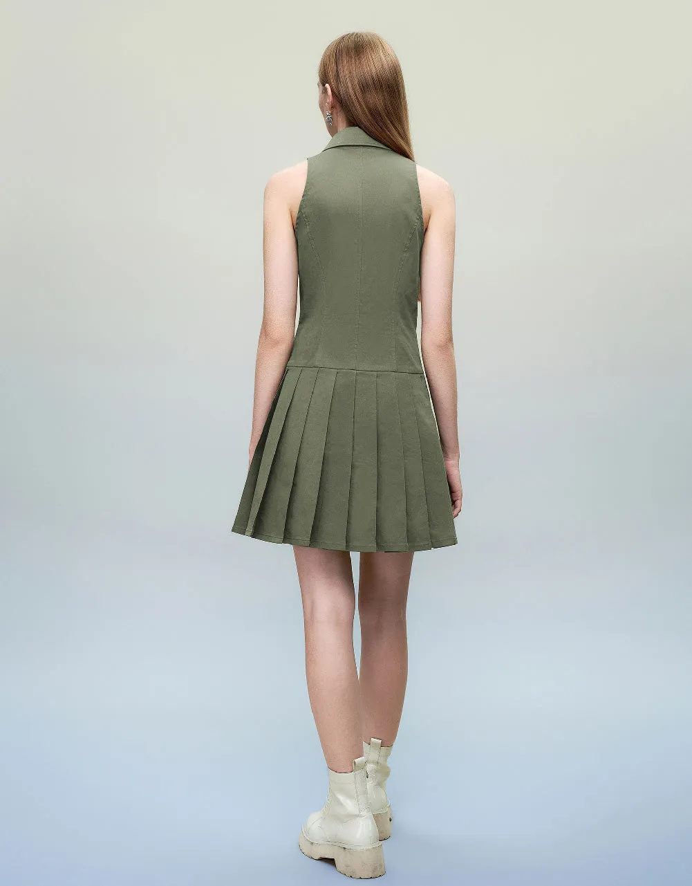 Sleeveless Lapel Skater Dress sold by Urban Revivo product image thumbnail 4