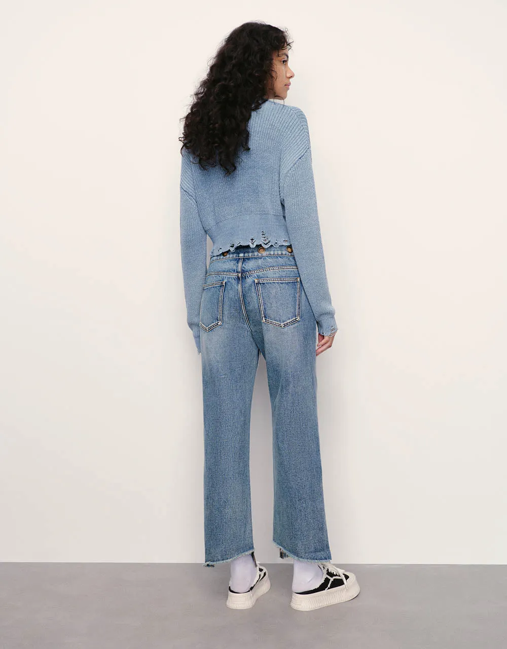 Ripped Crew Neck Knitted T-Shirt sold by Urban Revivo product image thumbnail 4