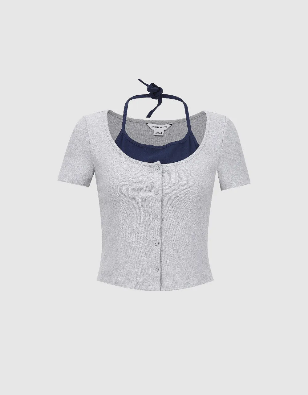 Halter Neck 2 In 1 Skinny T-Shirt sold by Urban Revivo product image thumbnail 2