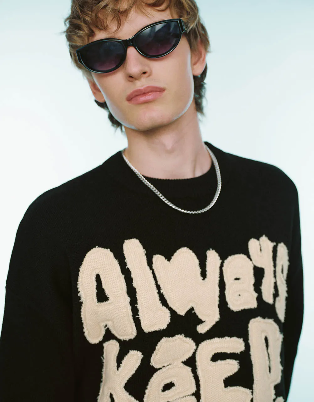 Slogan Embroidered Knitted T-Shirt sold by Urban Revivo product image thumbnail 4
