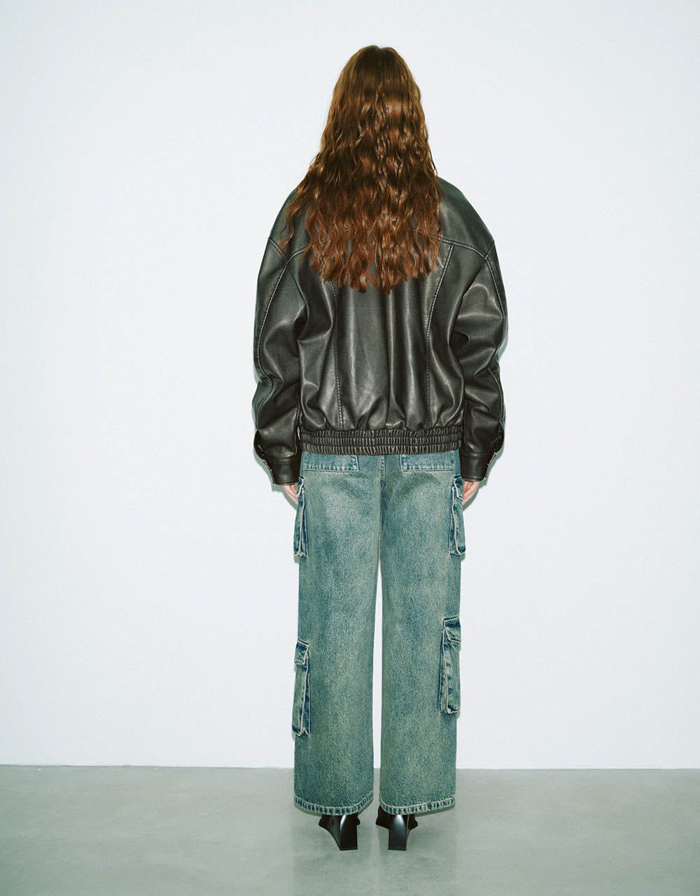 Zipper Front Vegan Leather Jacket sold by Urban Revivo product image thumbnail 4