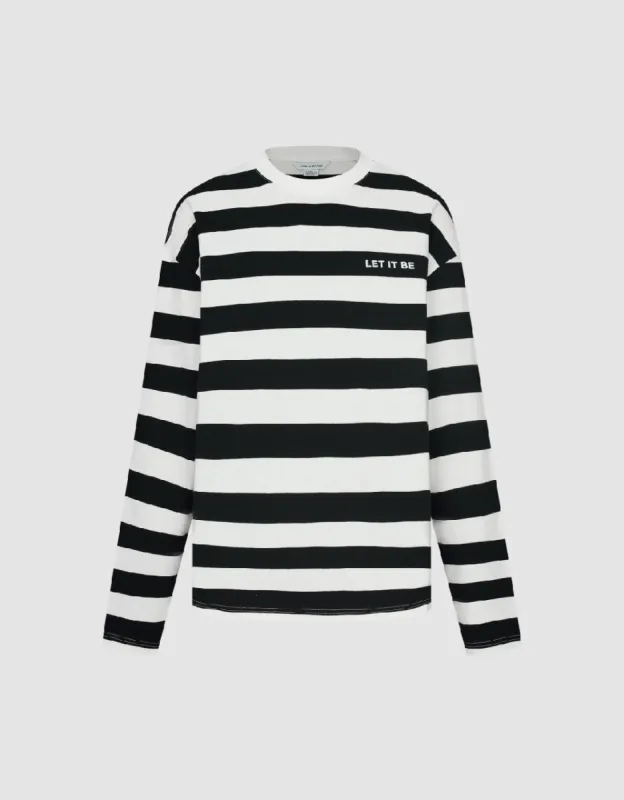 Striped Crew Neck T-Shirt sold by Urban Revivo