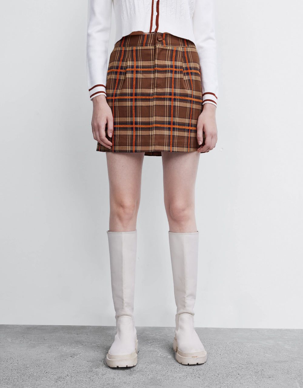 Plaid Mini A-Line Skirt sold by Urban Revivo product image thumbnail 2