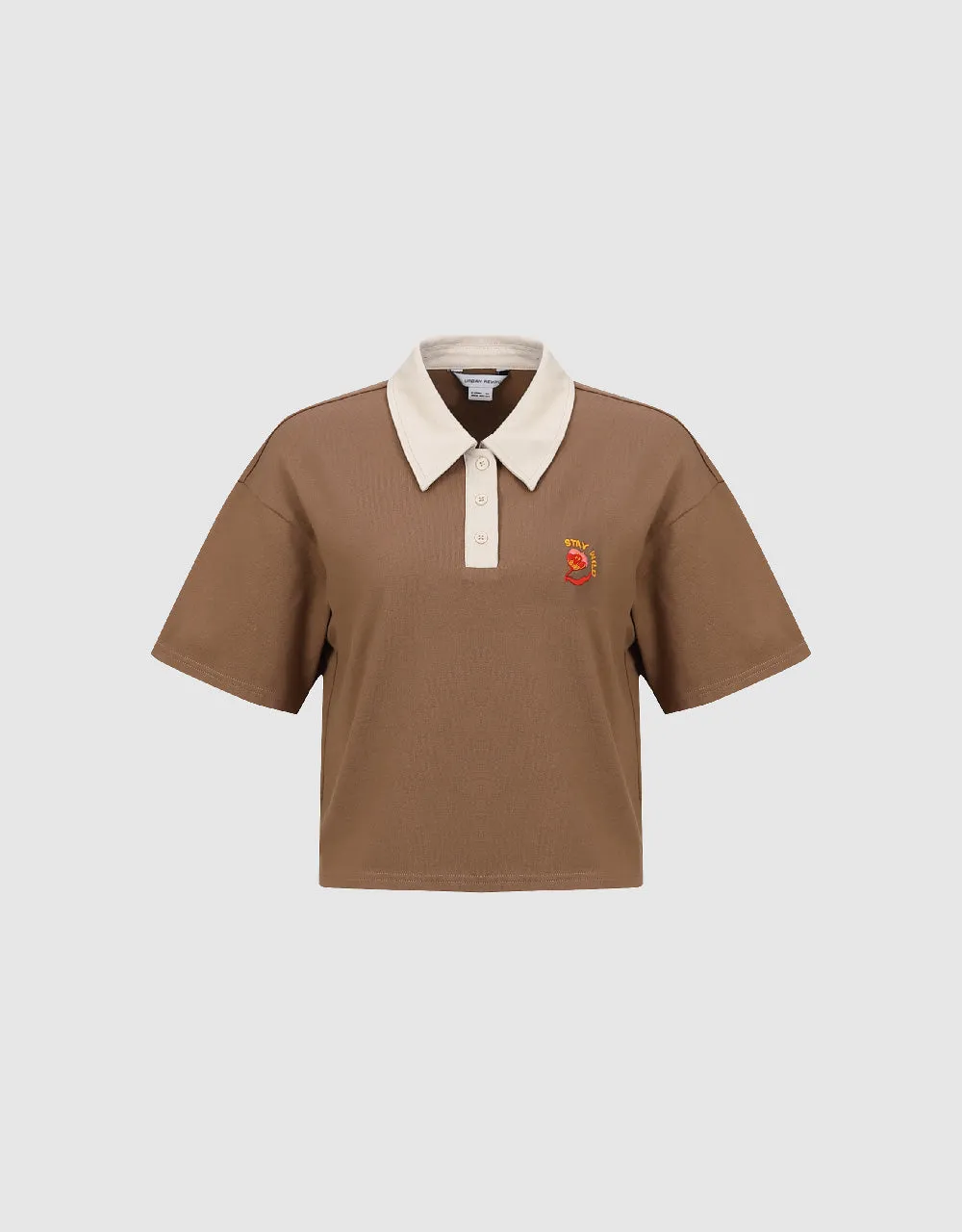 Embroidered Straight Polo T-Shirt sold by Urban Revivo