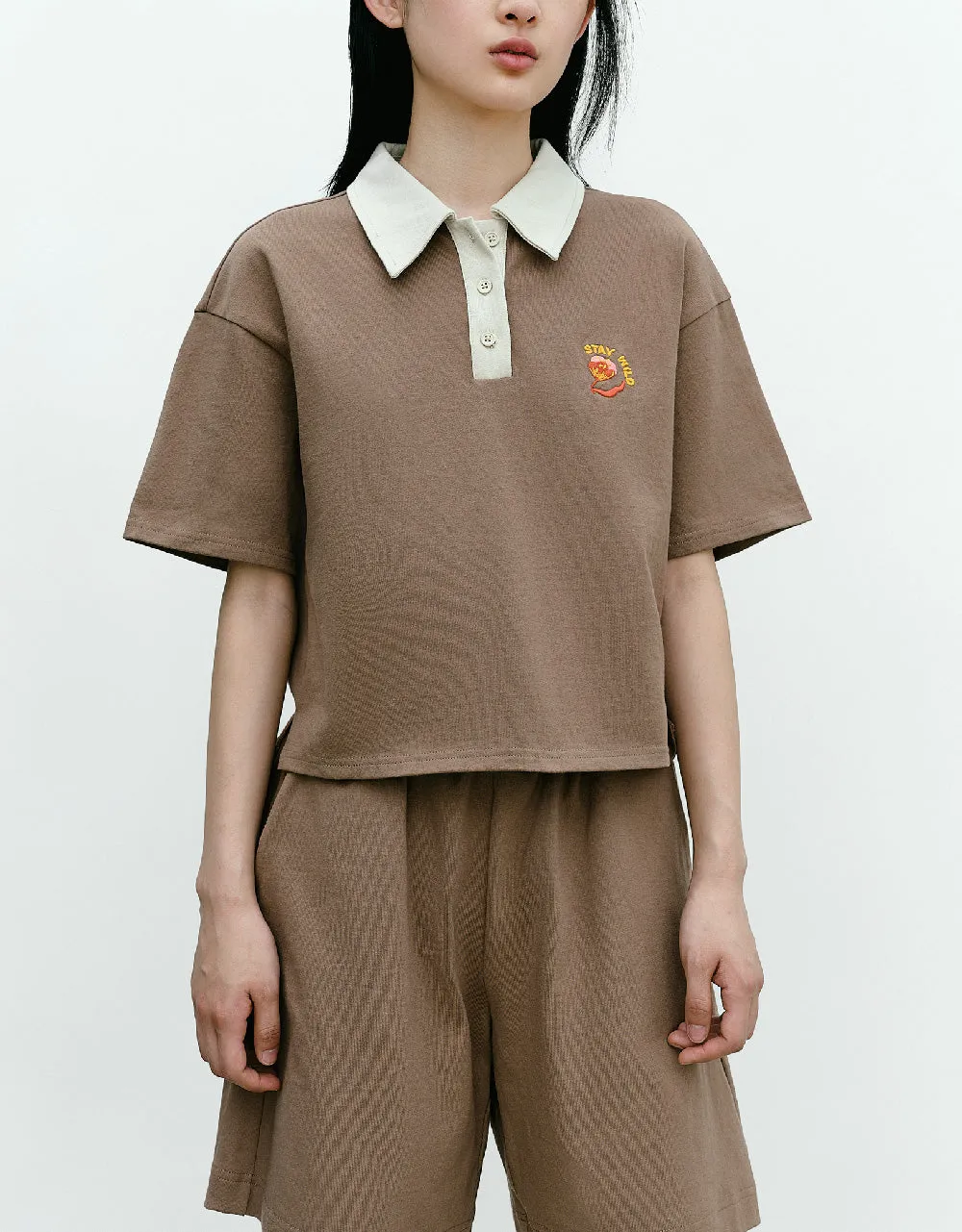 Embroidered Straight Polo T-Shirt sold by Urban Revivo product image thumbnail 2