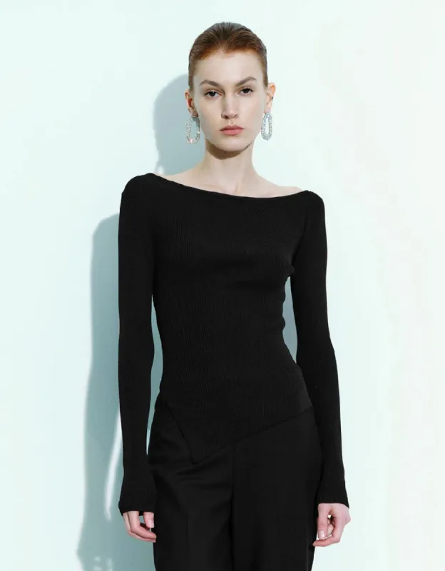 One Shoulder Knitted T-Shirt sold by Urban Revivo