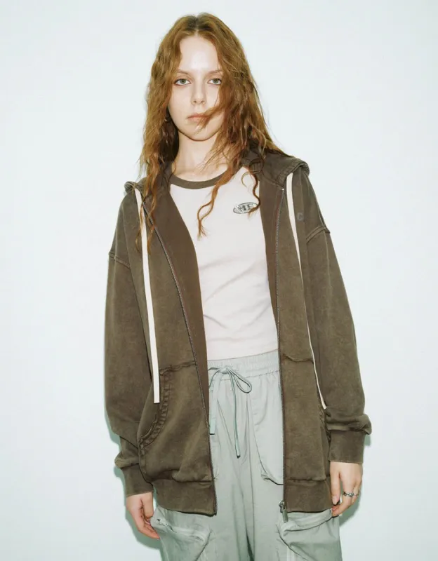 Zipper Front Hooded Jacket sold by Urban Revivo