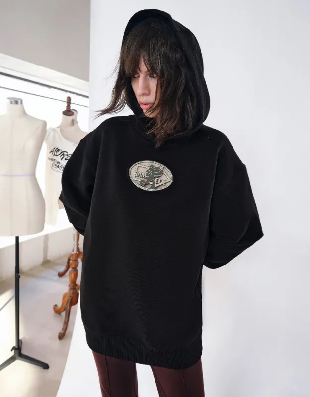 Drop Shoulder Sleeve Hoodie Oversized Sweatshirt sold by Urban Revivo