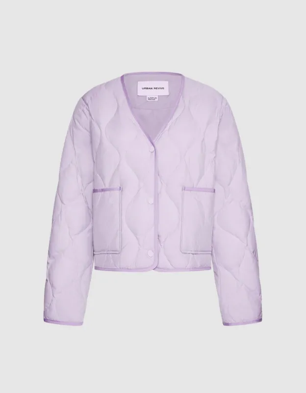 V Neck Cropped Down Jacket sold by Urban Revivo