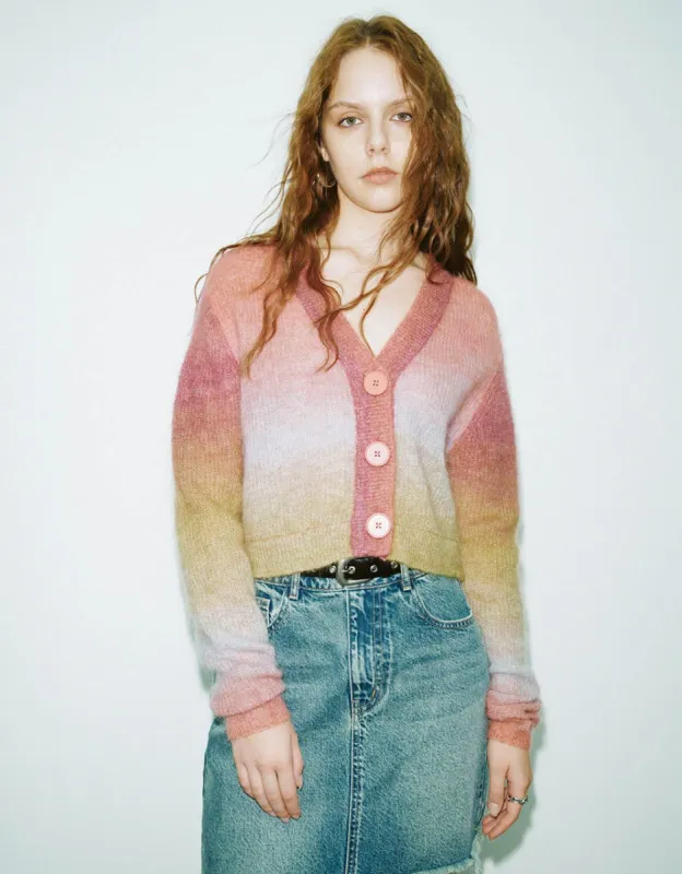 Furry Printed Knitted Cardigan sold by Urban Revivo