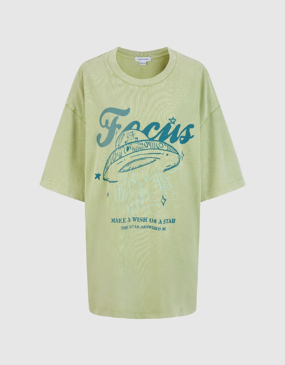 Printed Crew Neck Loose T-Shirt sold by Urban Revivo