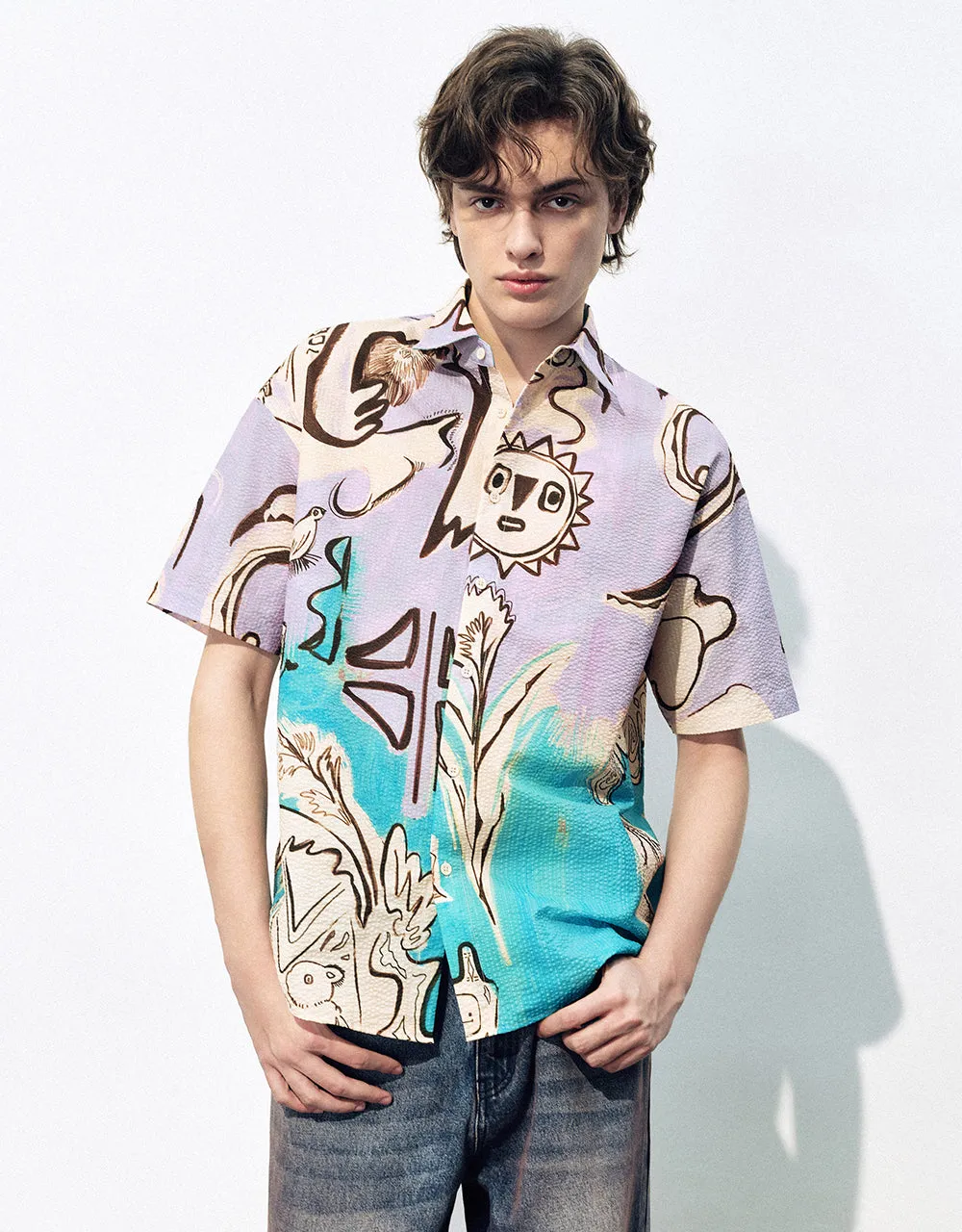 Printed Loose Shirt sold by Urban Revivo