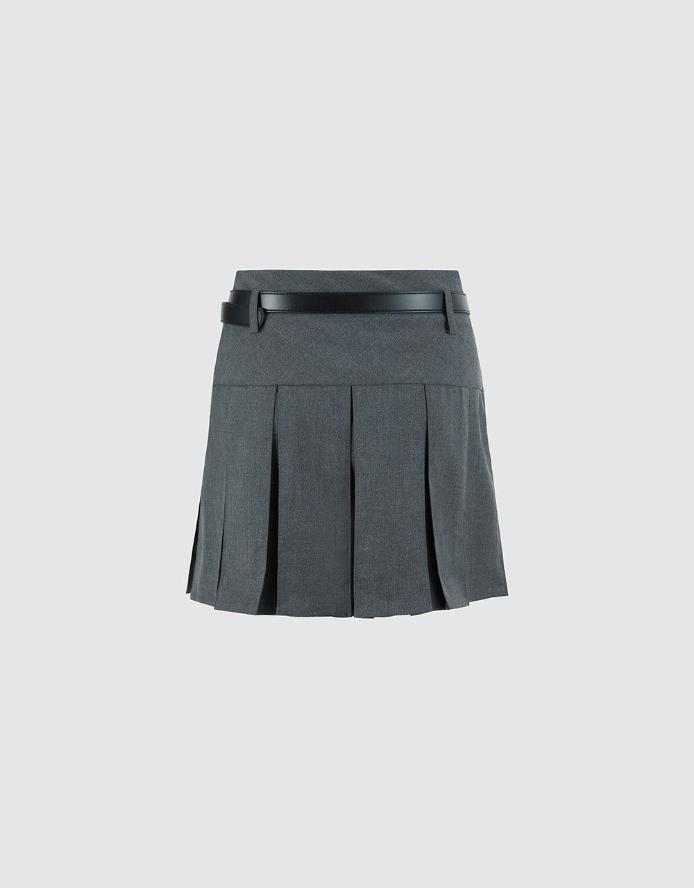 Pleated Mini A-Line Skirt With Belt sold by Urban Revivo product image thumbnail 3