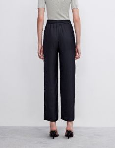 Drawstring Waist Cropped Straight Leg Pants sold by Urban Revivo