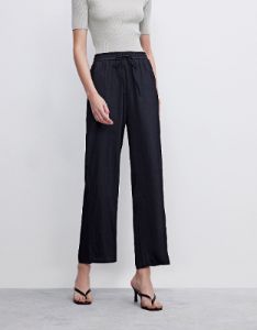 Drawstring Waist Cropped Straight Leg Pants sold by Urban Revivo