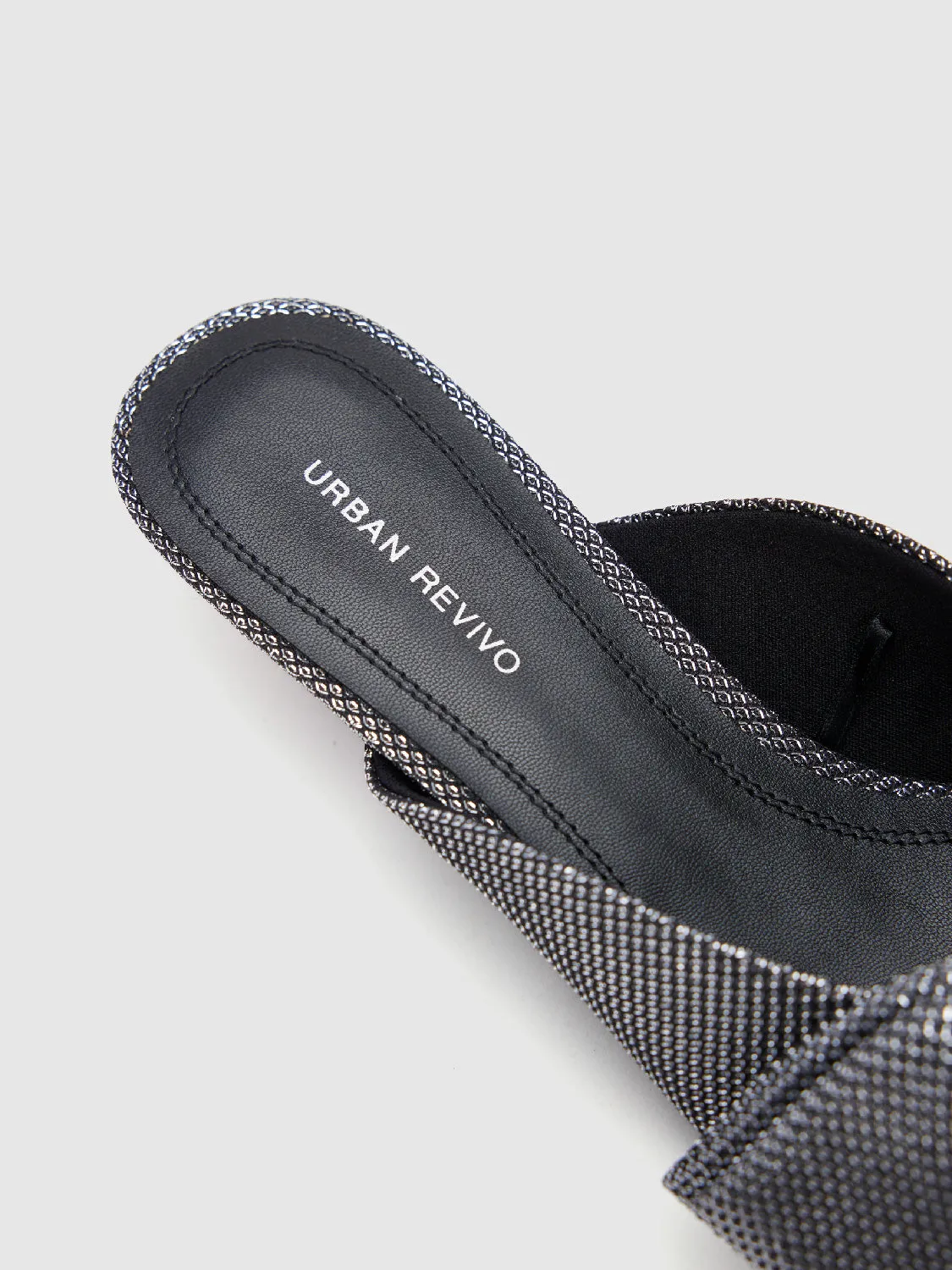 Rhinestone Décor Square Toe Heeled Slippers sold by Urban Revivo product image thumbnail 5