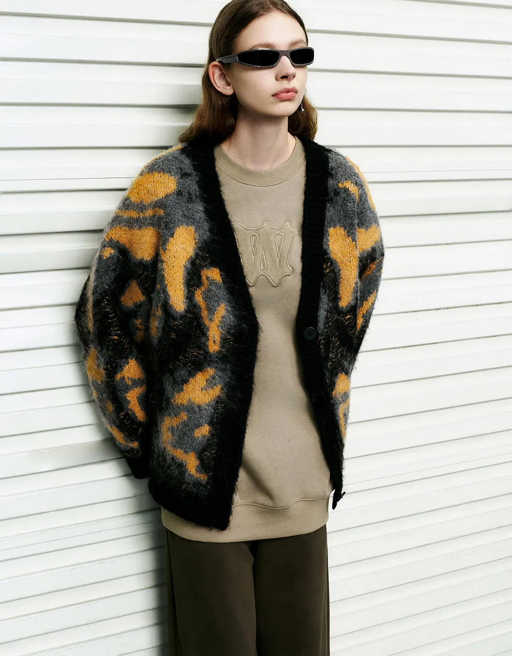 Printed V-Neck Knitted Cardigan sold by Urban Revivo product image thumbnail 3