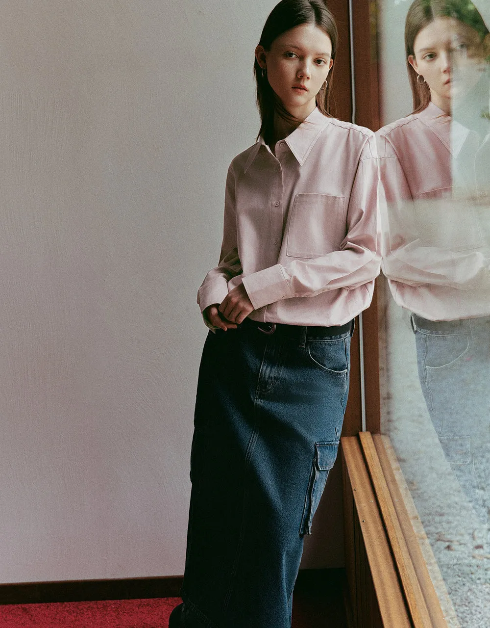 Button Up Straight Shirt sold by Urban Revivo product image thumbnail 3