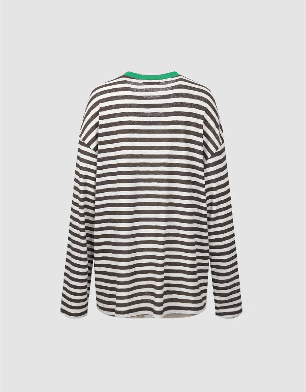 Striped Crew Neck Loose T-Shirt sold by Urban Revivo product image thumbnail 5
